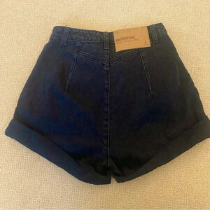 NWOT One Teaspoon 80s W26 High Waisted Shorts in Washed Black Denim